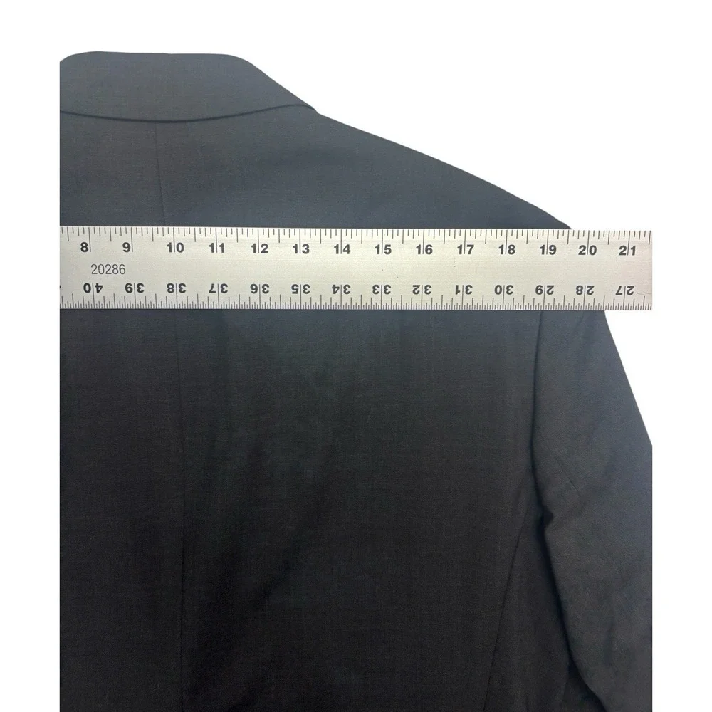 Walbusch 52 42R 35x32 Charcoal 2pc Pant Suit Slim Marzotto Wool Italian Fabric